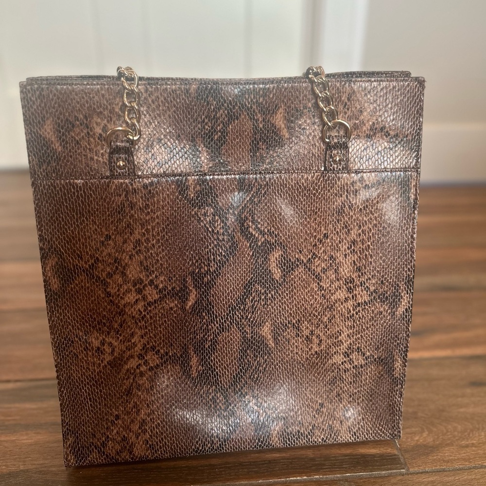 Kate Spade PXRU 3706 denee leather bag. Snakeskin effect leather Kate Spade tote - Picture 5 of 16